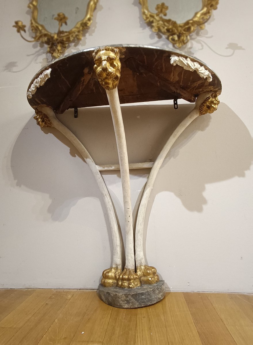 Second Half Of The 18th Century Painted Wood Console Table-photo-5