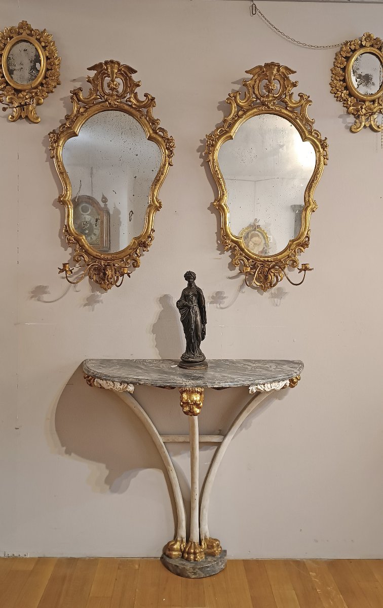 Second Half Of The 18th Century Painted Wood Console Table-photo-6