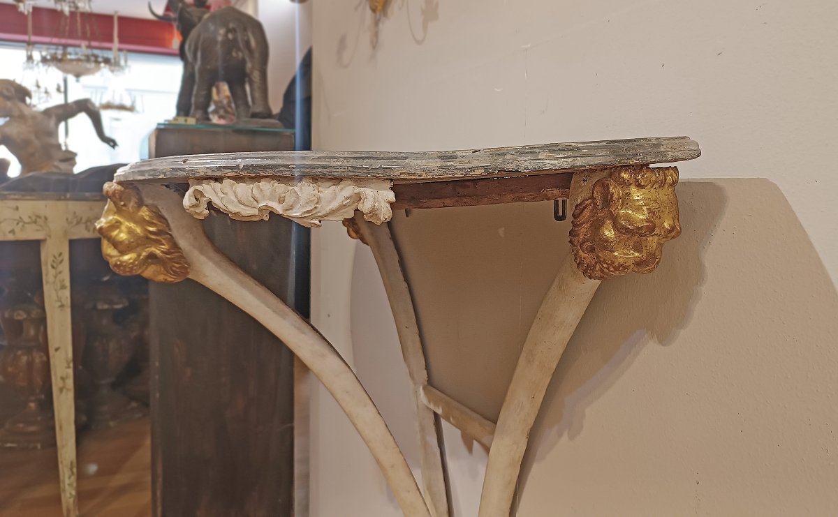 Second Half Of The 18th Century Painted Wood Console Table-photo-7