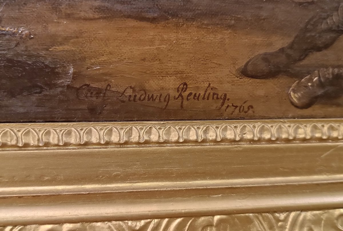 TABLEAU D'UNE SCÈNE DE BATAILLE FIN DU 18ème SIÈCLE-photo-4