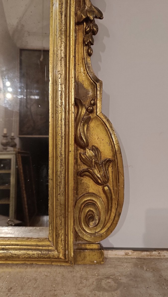 PETIT MIROIR EN BOIS DORÉ DEUXIÈME MOITIÉ DU 18ème SIÈCLE-photo-3