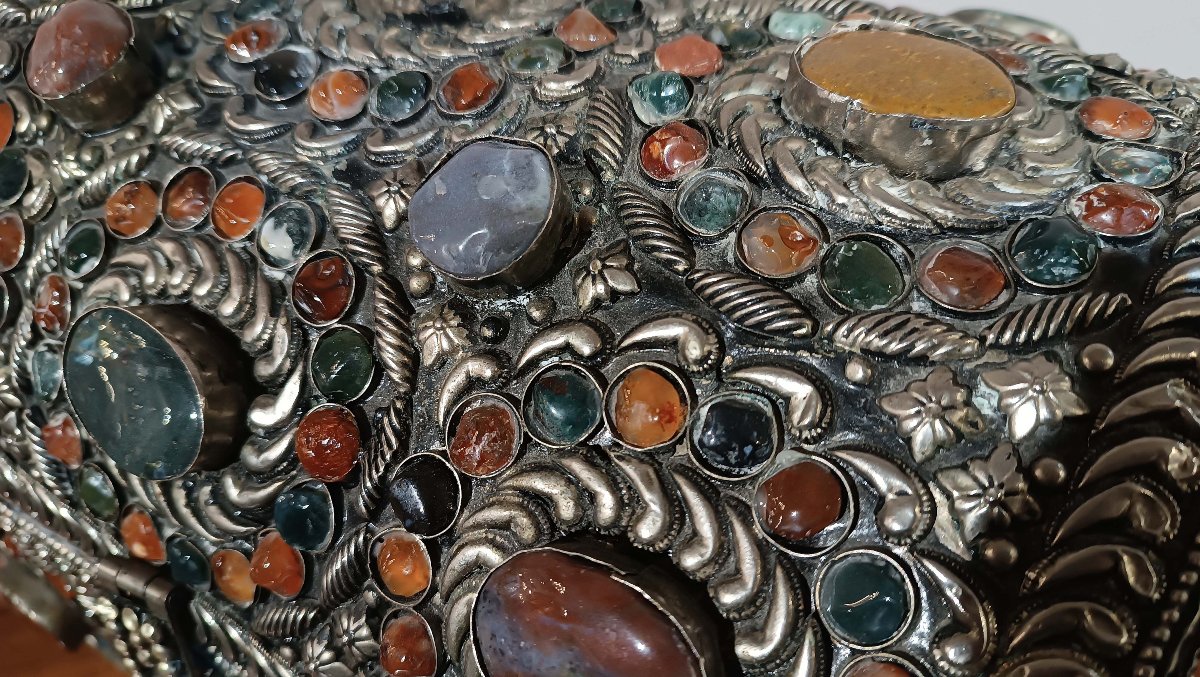 COFFRET À BIJOUX AVEC PIERRES DU 19ème SIÈCLE-photo-7