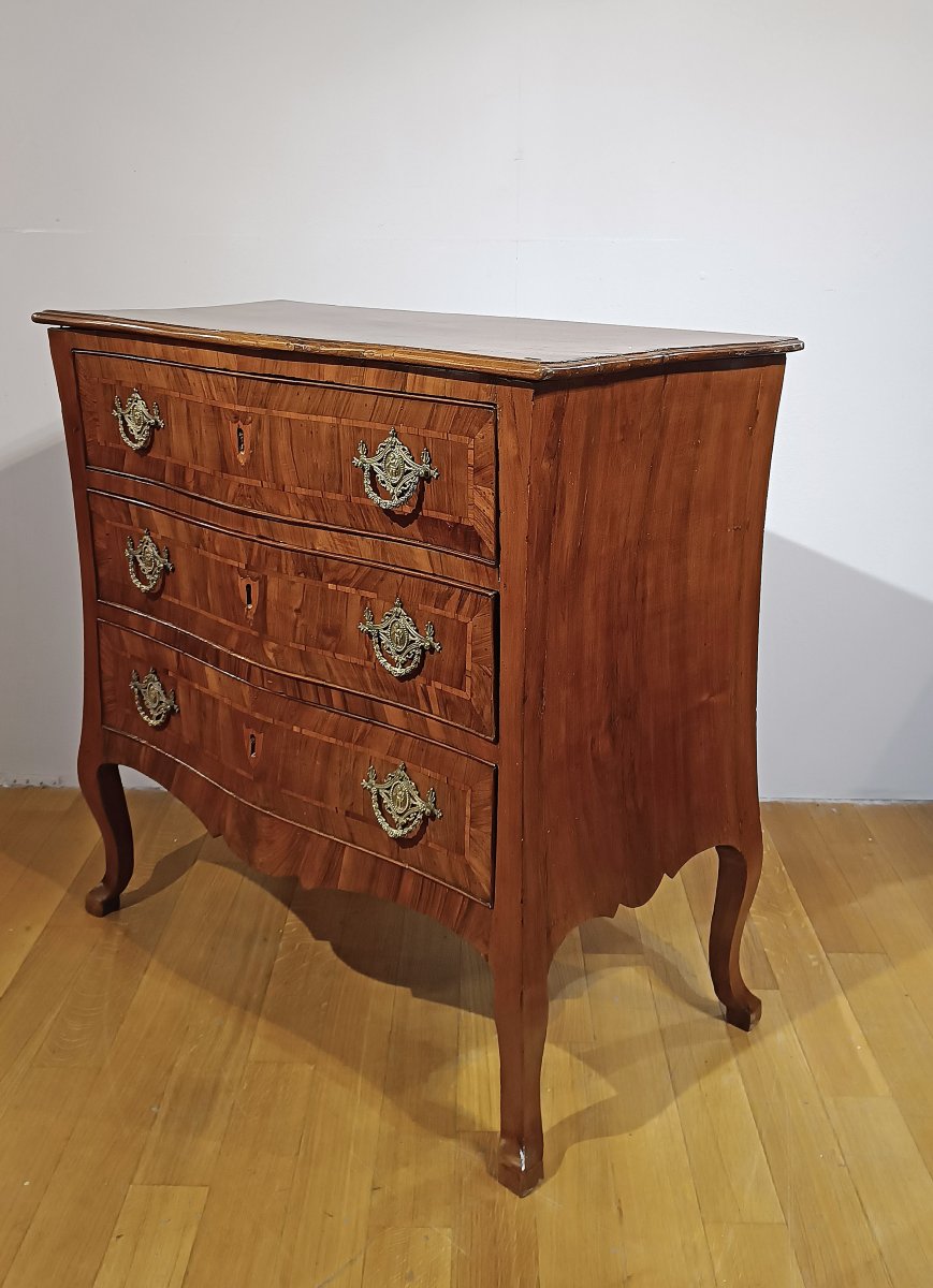 COMMODE EN NOYER LOUIS XV MILIEU DU 18ème SIÈCLE-photo-2