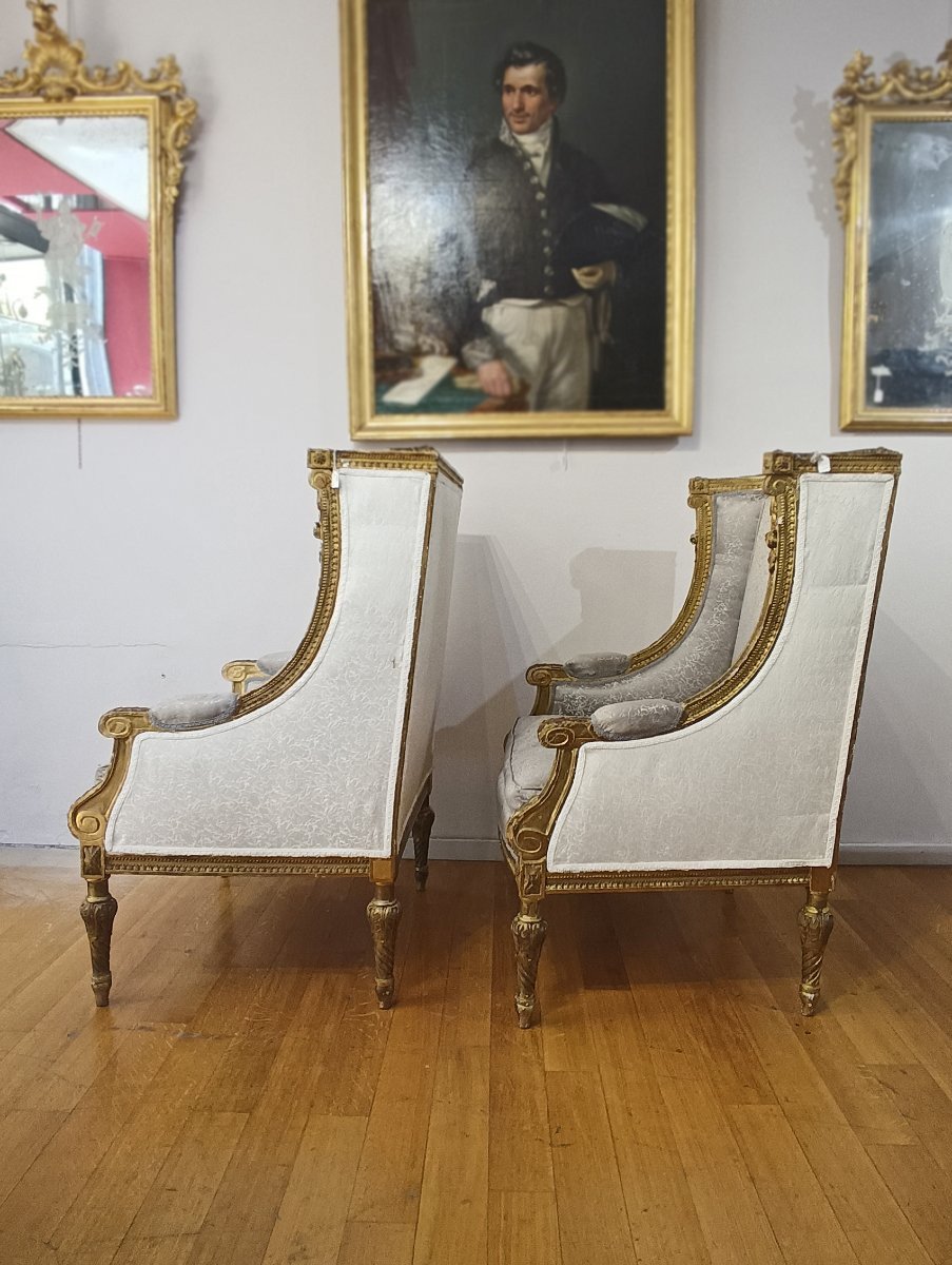 19th Century Pair Of Bergère Armchairs -photo-3