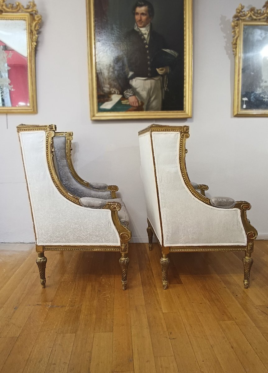 19th Century Pair Of Bergère Armchairs -photo-4