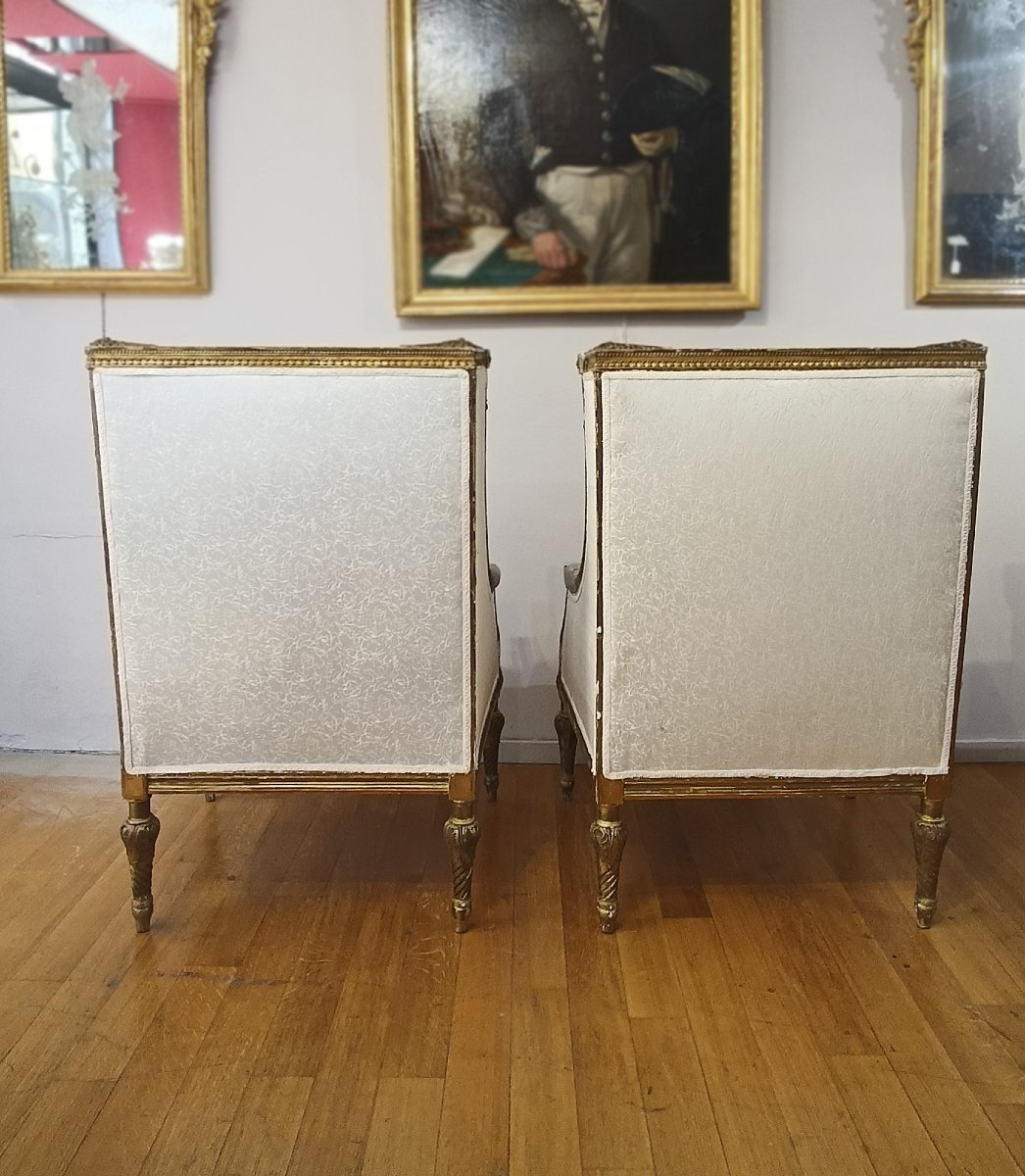 19th Century Pair Of Bergère Armchairs -photo-1