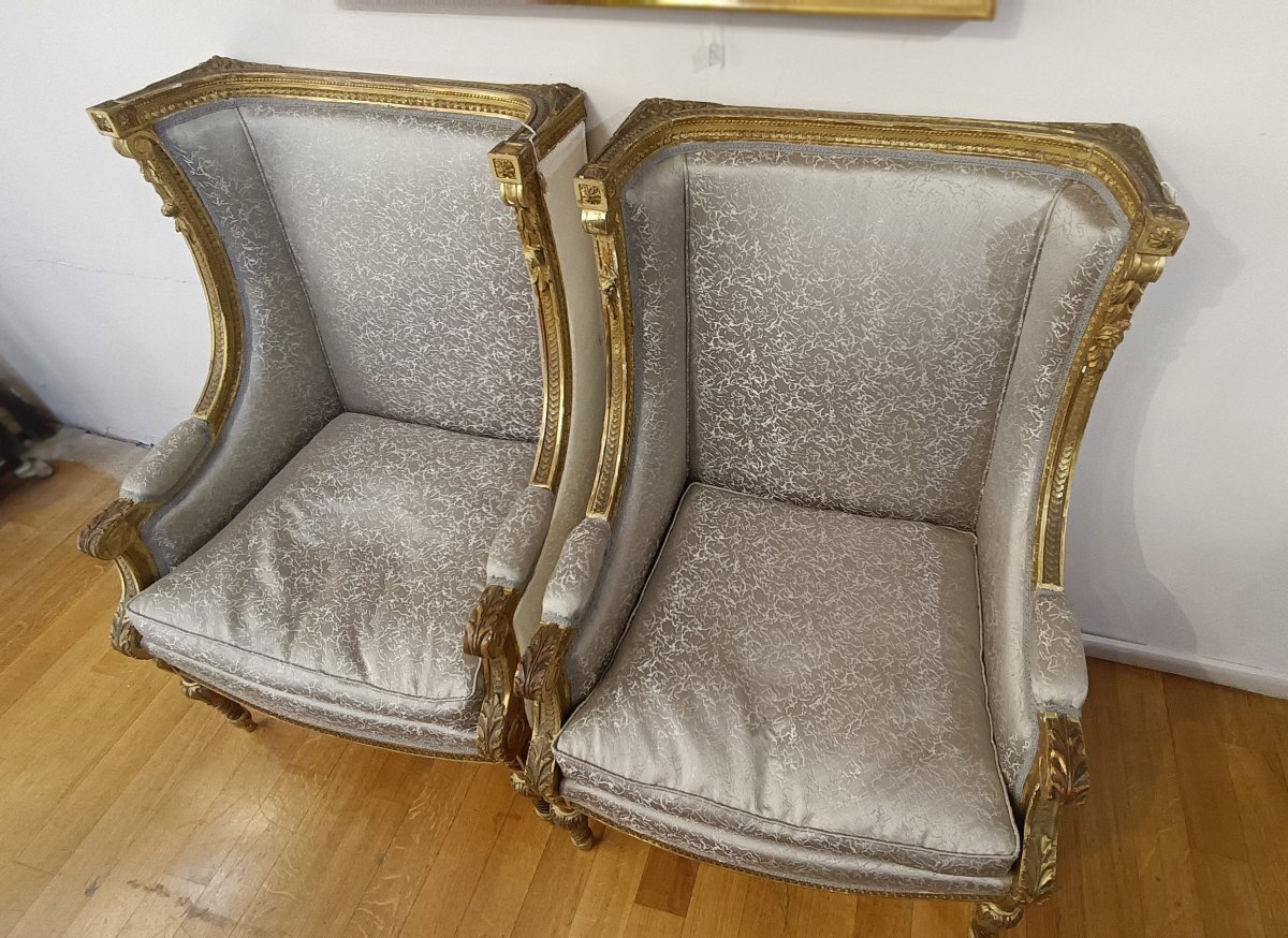 19th Century Pair Of Bergère Armchairs -photo-2