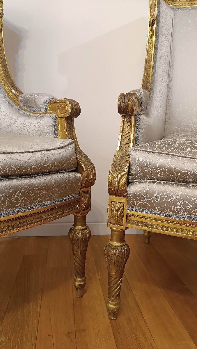 19th Century Pair Of Bergère Armchairs -photo-3