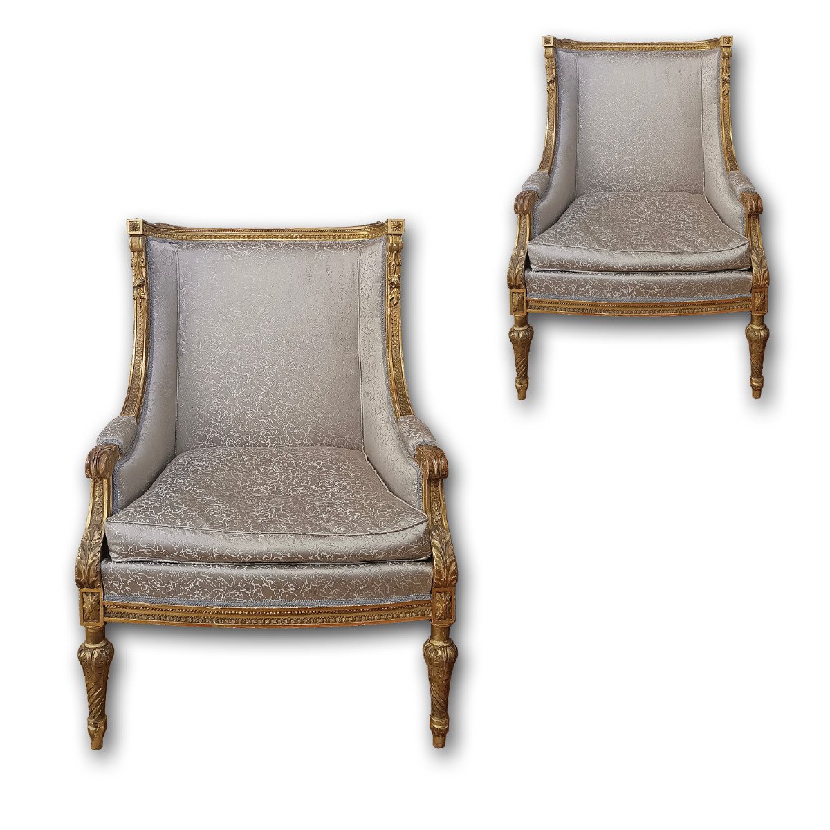 19th Century Pair Of Bergère Armchairs 