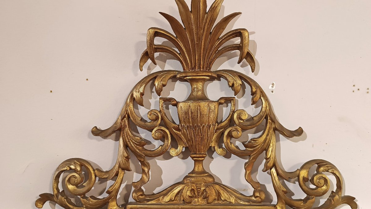 Second Half Of The 18th Century Neoclassical Mirror With Small Amphora -photo-4