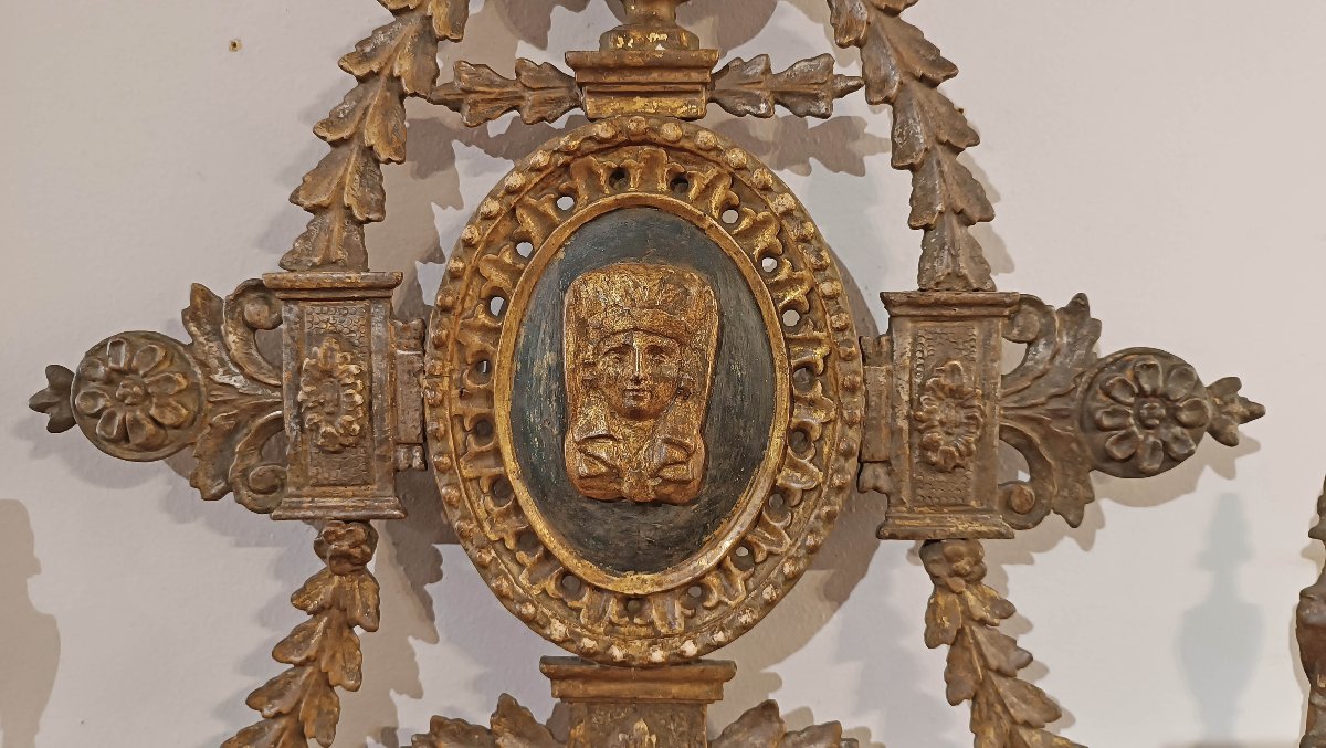 Second Half Of The 18th Century Neoclassical Mirror With Sphinx-photo-3