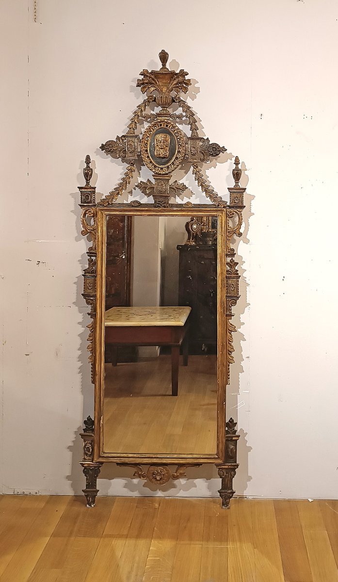 Second Half Of The 18th Century Neoclassical Mirror With Sphinx-photo-4