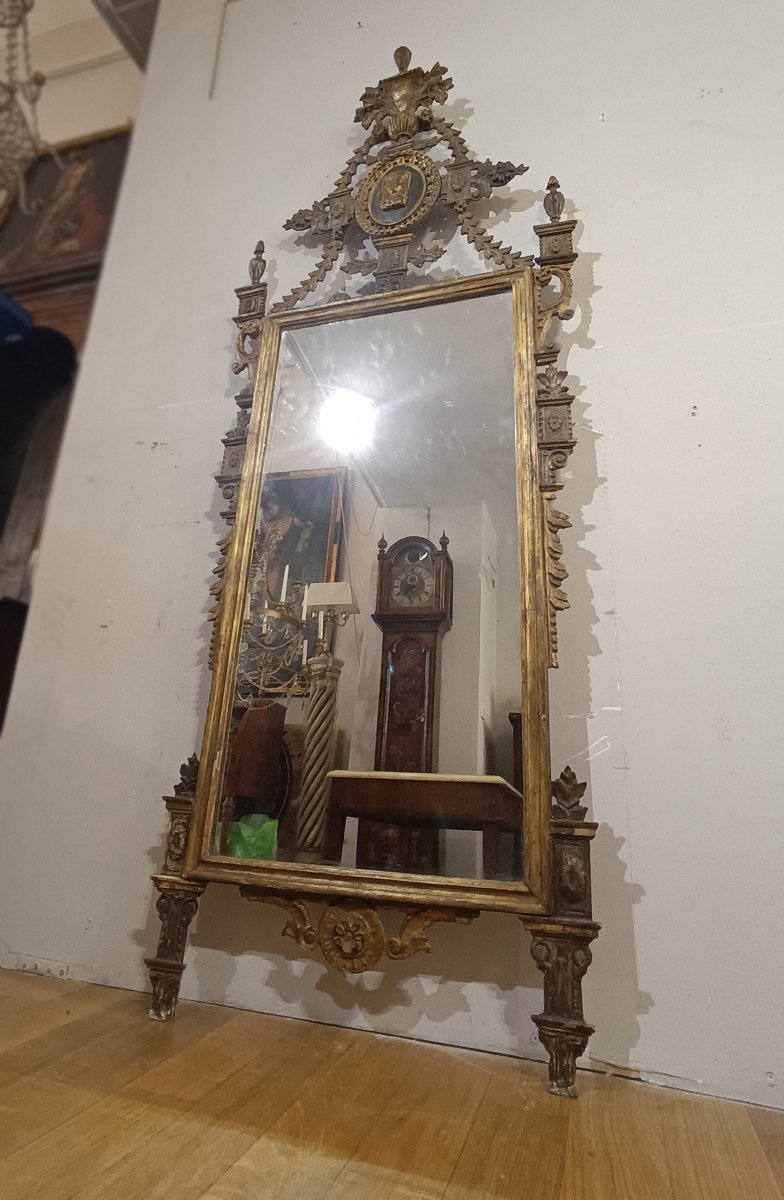 Second Half Of The 18th Century Neoclassical Mirror With Sphinx-photo-5