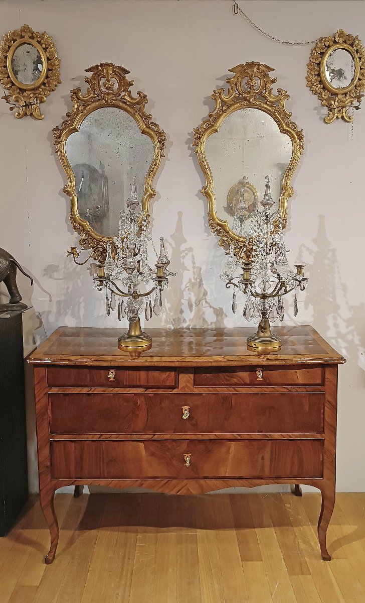COMMODE PLAQUEE LOUIS XV MILIEU DU 18ème SIECLE-photo-6