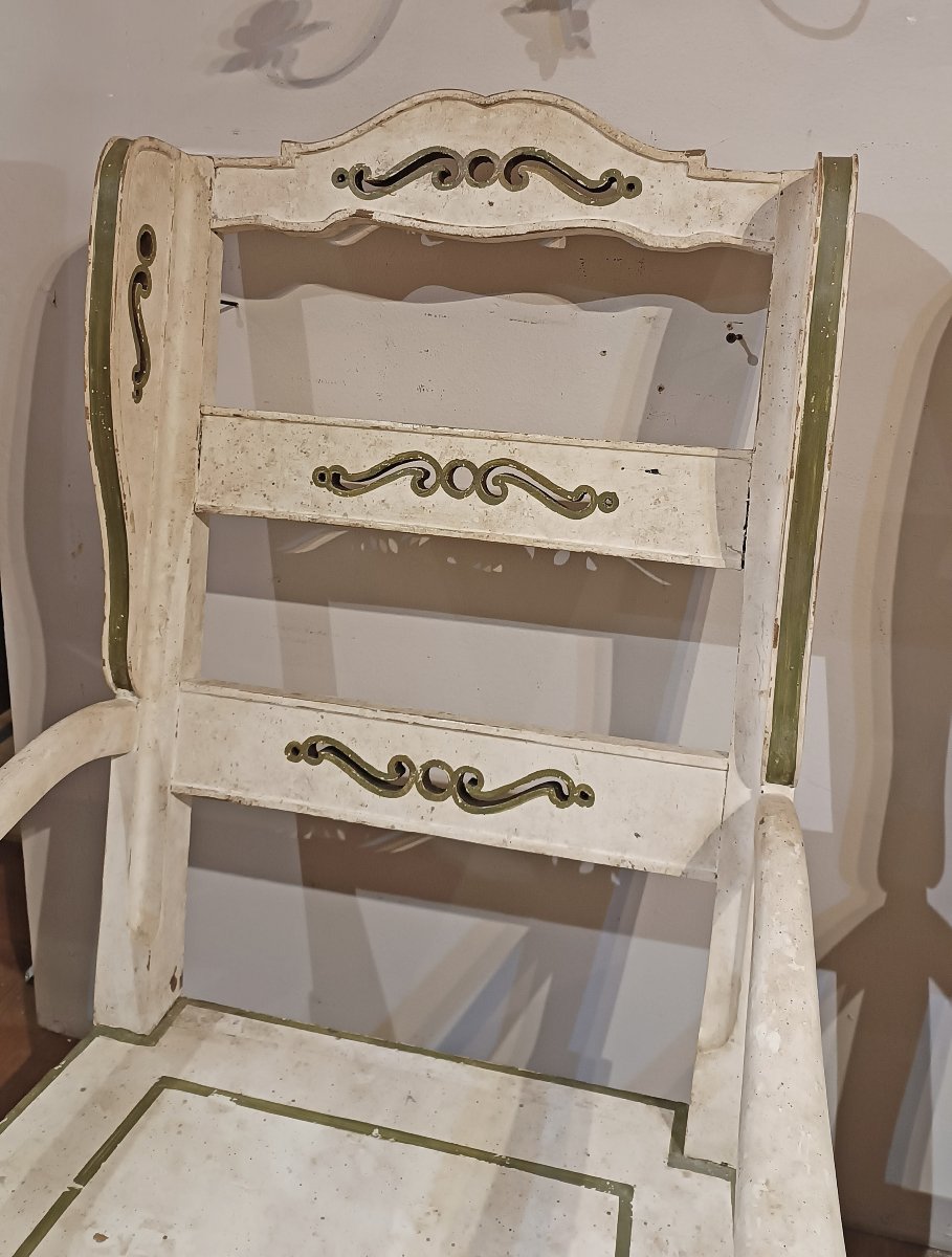 Early 19th Century Pair Of Painted Armchairs -photo-3