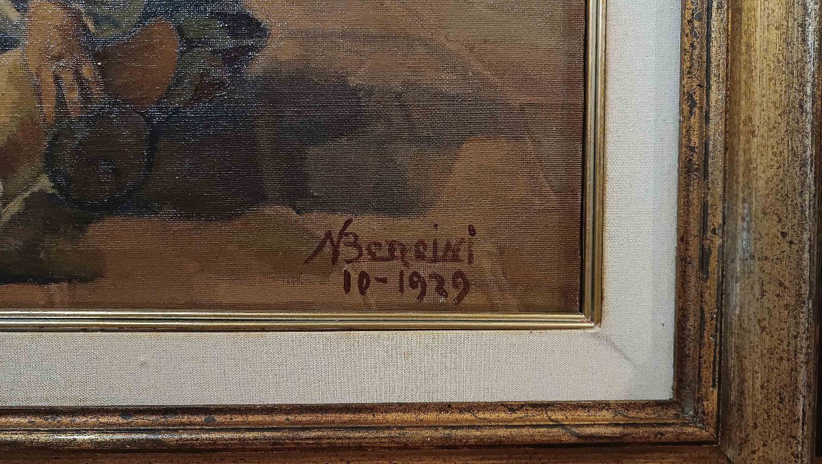 TABLEAU AVEC UN ENFANT PAR NATALE BENCINI PREMIÈRE MOITIÉ DU 20ème SIÈCLE-photo-4
