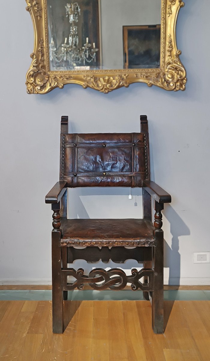 16th Century Tuscany Renaissance Armchair-photo-8