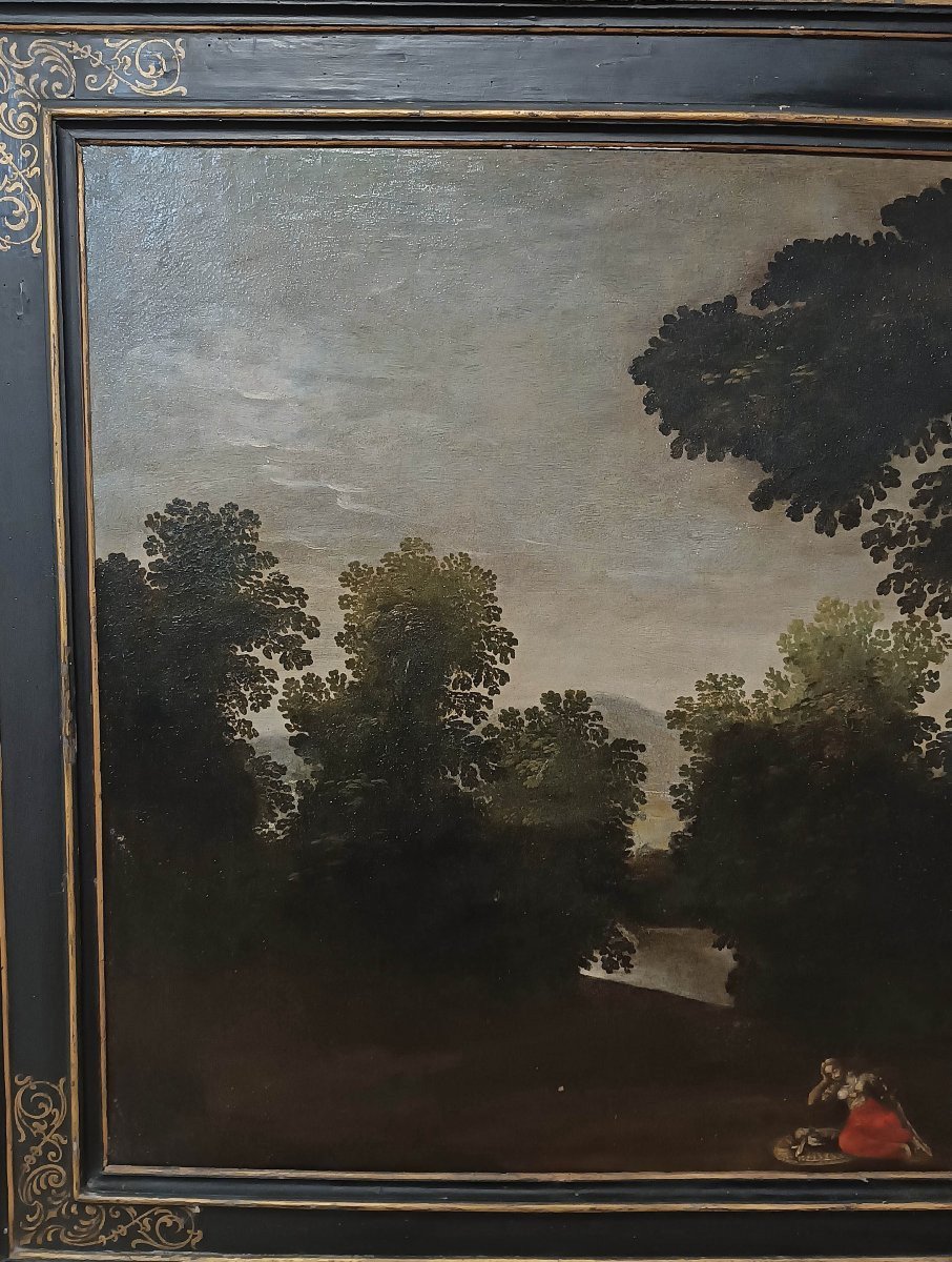Late 17th Century Landscape And Figure Painting-photo-4