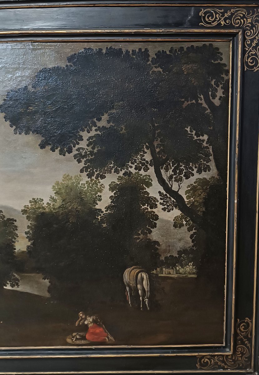 Late 17th Century Landscape And Figure Painting-photo-2