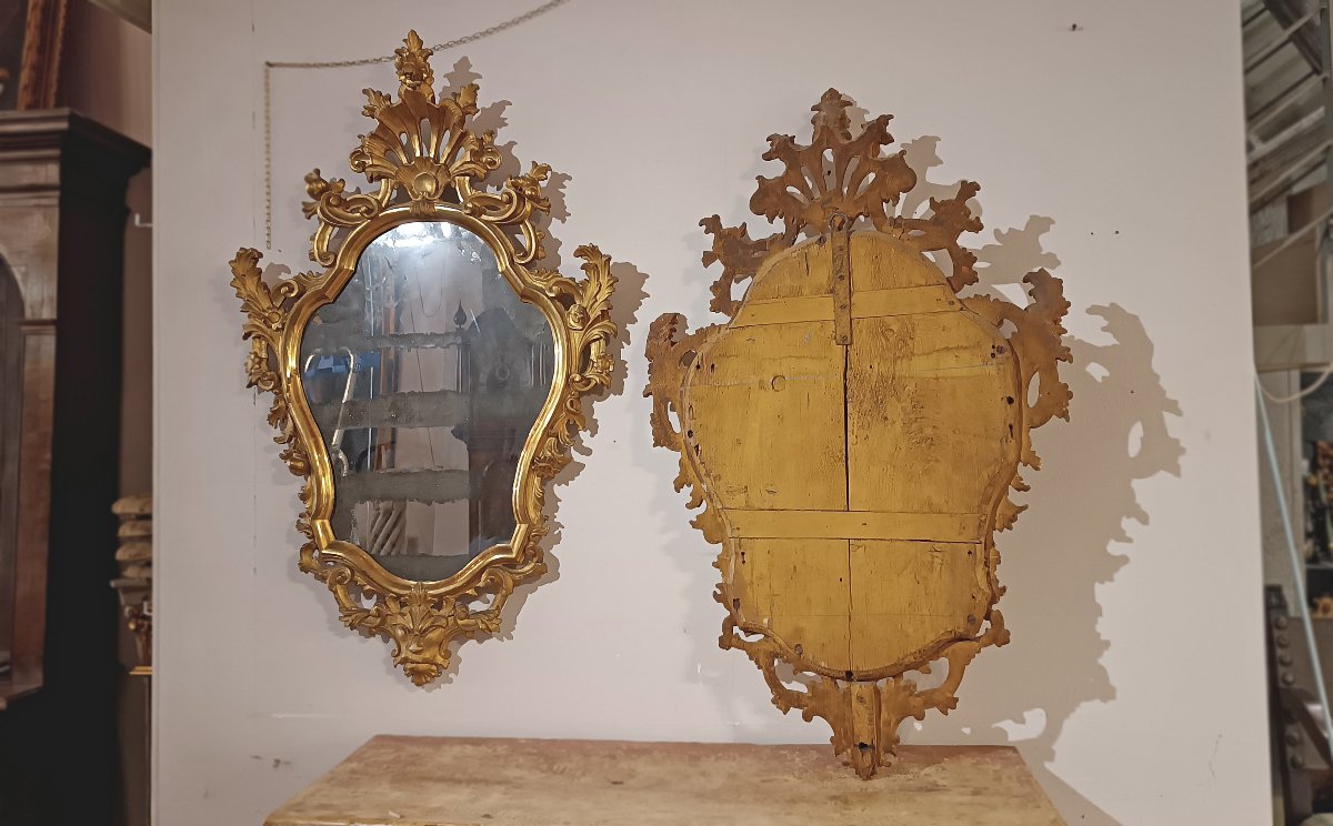 PAIRE DE MIROIRS LOUIS XV MILIEU DU 18ème SIÈCLE-photo-6