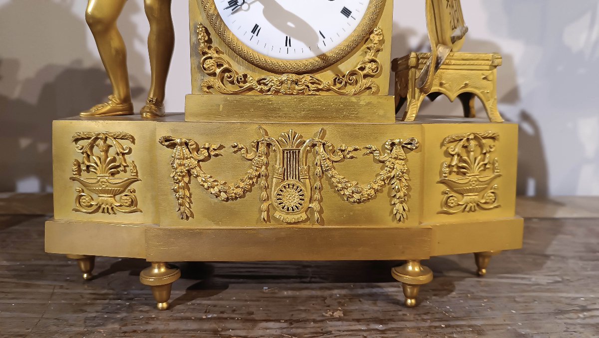 Late 18th Century Gilded Neoclassical Clock-photo-3