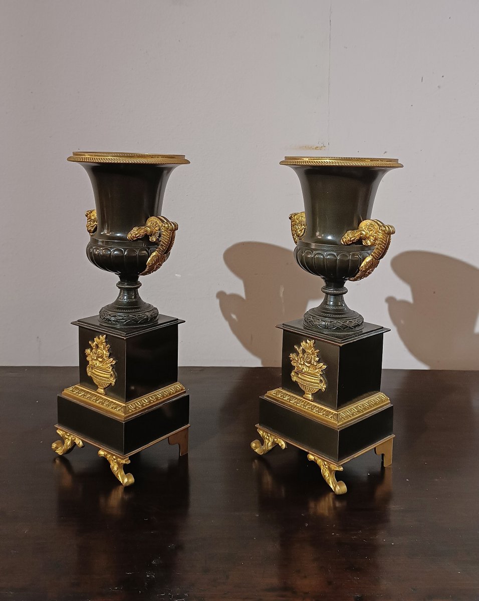 First Half Of The 19th Century Pair Of Charles X Vases-photo-3