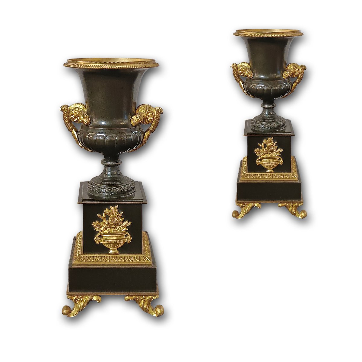 First Half Of The 19th Century Pair Of Charles X Vases