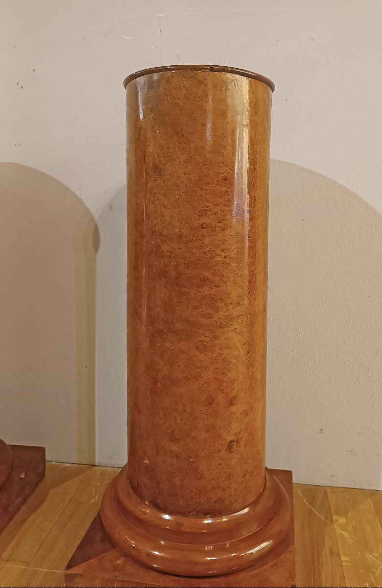 Pair Of Mid-19th Century Walnut Burl Columns-photo-4