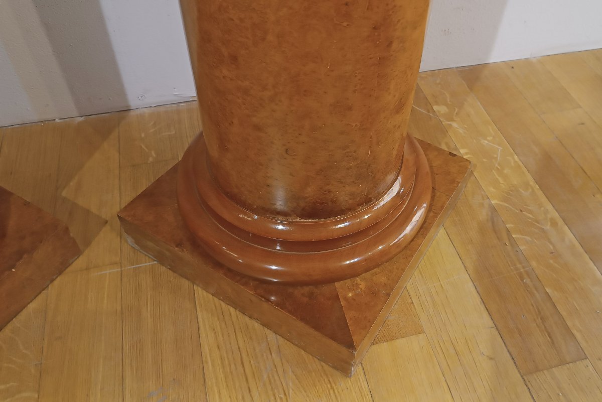 Pair Of Mid-19th Century Walnut Burl Columns-photo-2