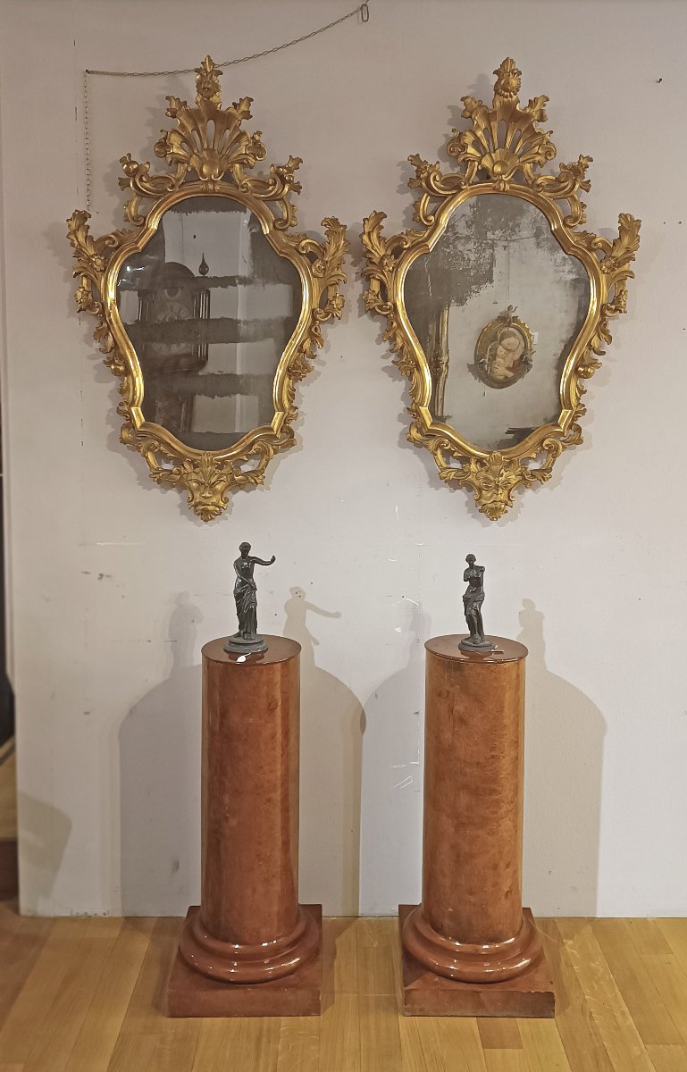 Pair Of Mid-19th Century Walnut Burl Columns-photo-6