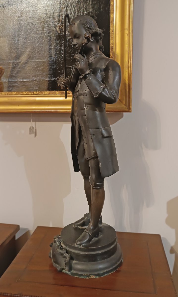 Late 19th Century Bronze Sculpture Portrait Of Mozart -photo-3
