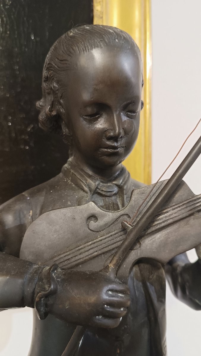 Late 19th Century Bronze Sculpture Portrait Of Mozart -photo-1
