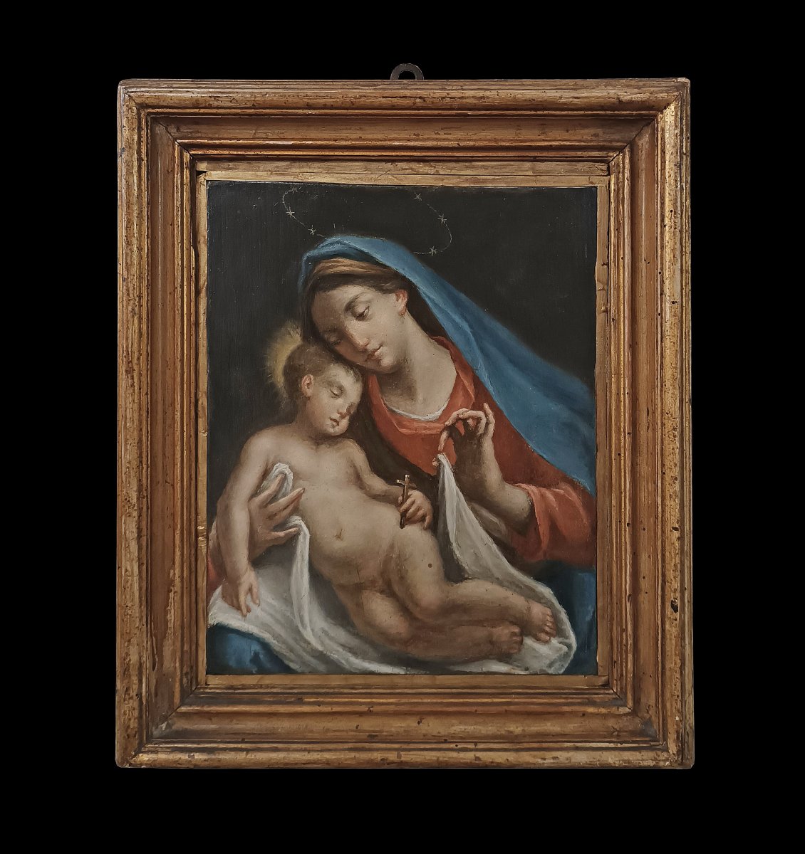 Late 18th Century Painting Of Madonna And Child-photo-2