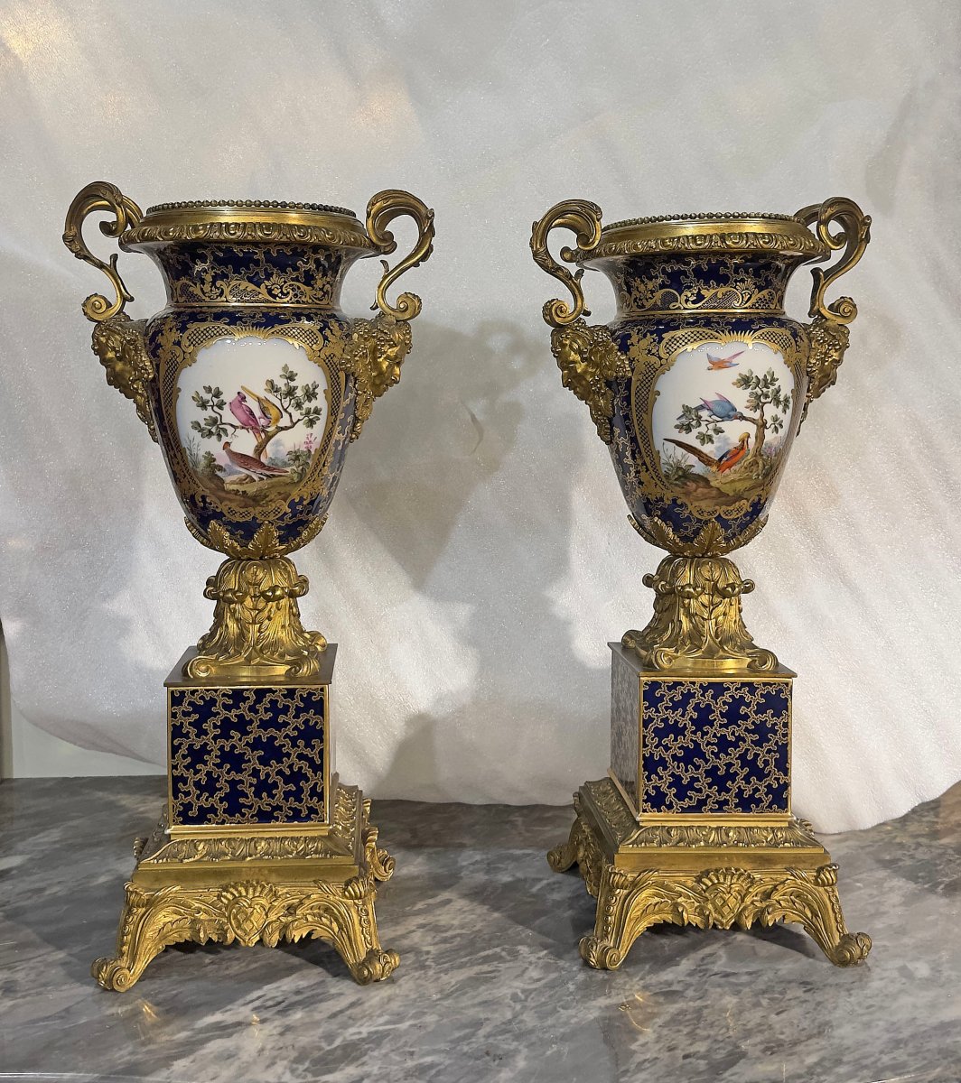 PAIRE DE VASES CHARLES X PREMIÈRE MOITIÉ DU 19ème SIÈCLE-photo-2