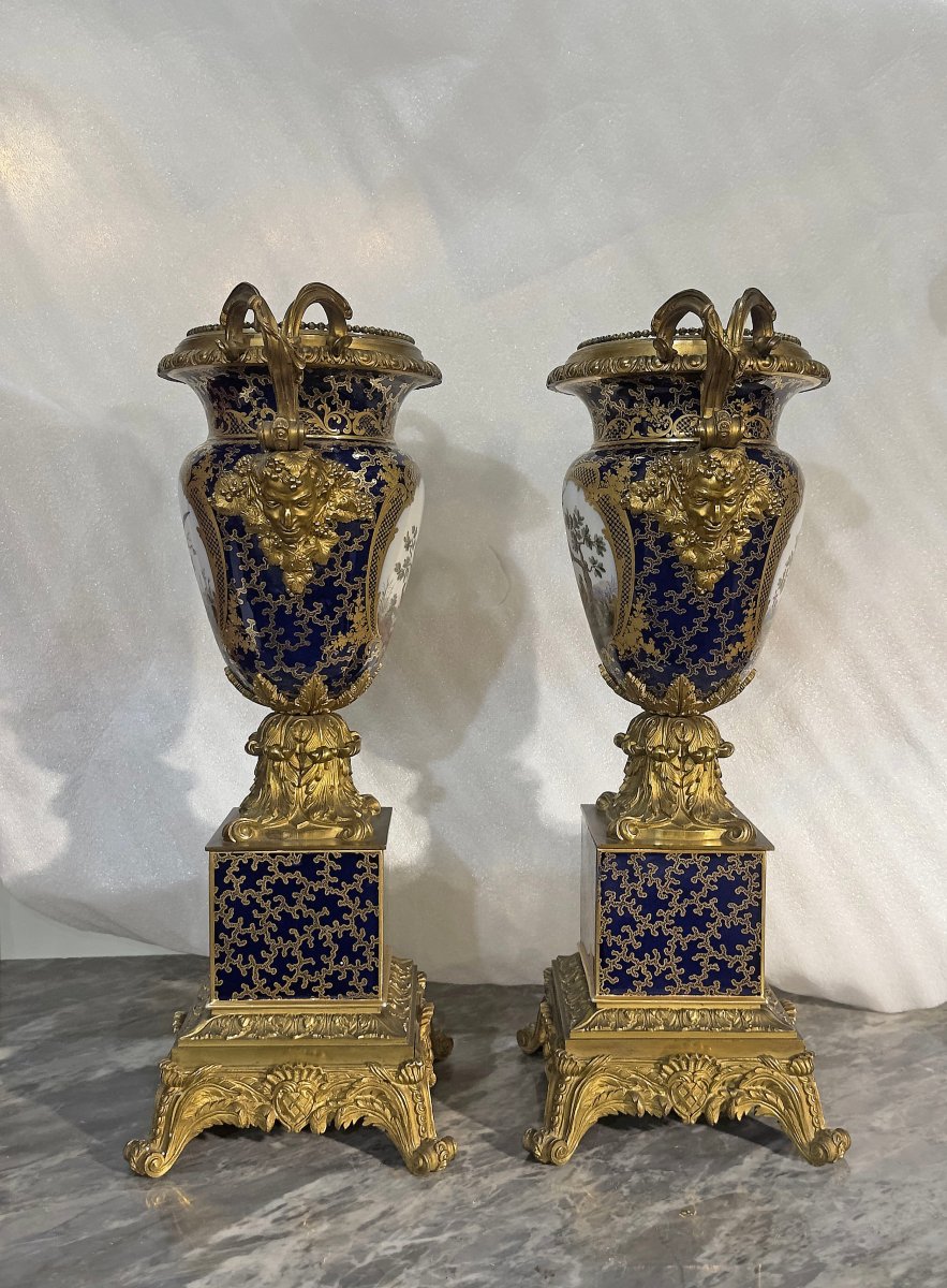 PAIRE DE VASES CHARLES X PREMIÈRE MOITIÉ DU 19ème SIÈCLE-photo-3