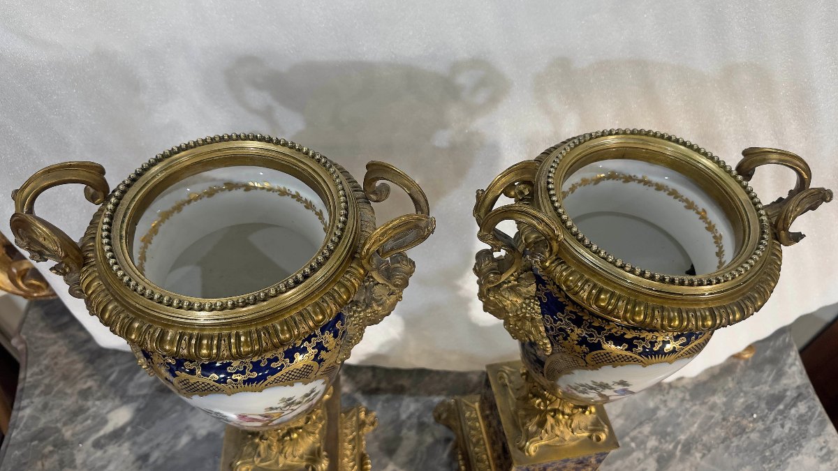 PAIRE DE VASES CHARLES X PREMIÈRE MOITIÉ DU 19ème SIÈCLE-photo-4