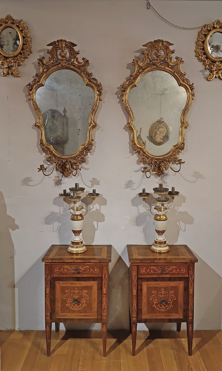 PAIRE DE TABLES DE CHEVET TOSCANE NÉOCLASSIQUE FIN DU 18ème SIÈCLE-photo-6