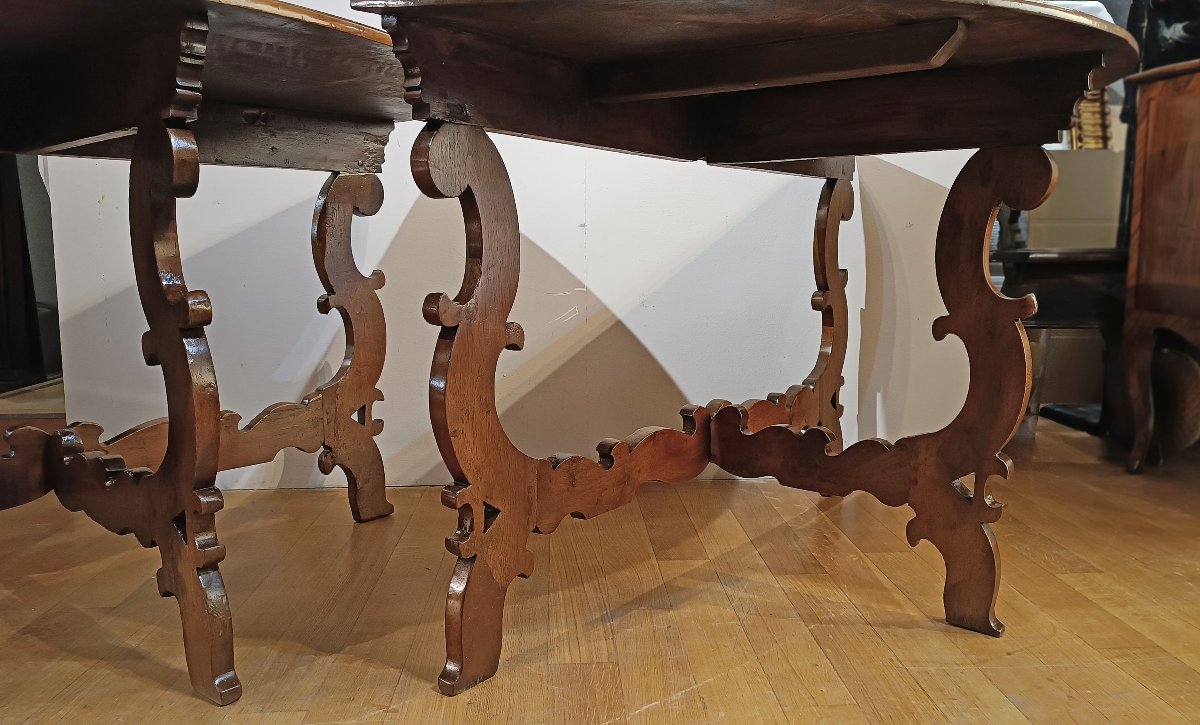 Late 17th Century Pair Of Louis XIV Walnut Console Tables-photo-3