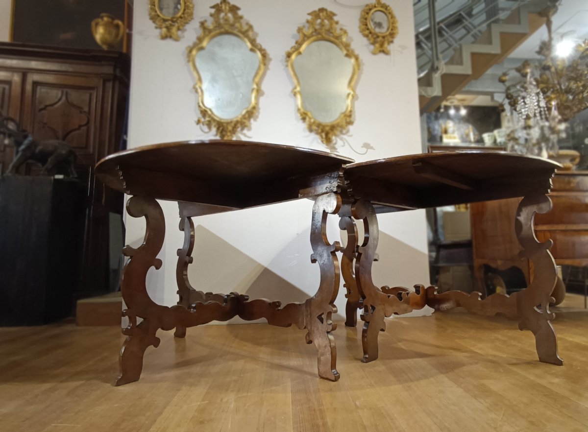 Late 17th Century Pair Of Louis XIV Walnut Console Tables-photo-5