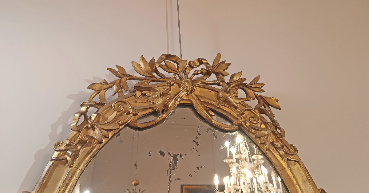 Late 18th Century Neoclassical Gilt Mirror-photo-2