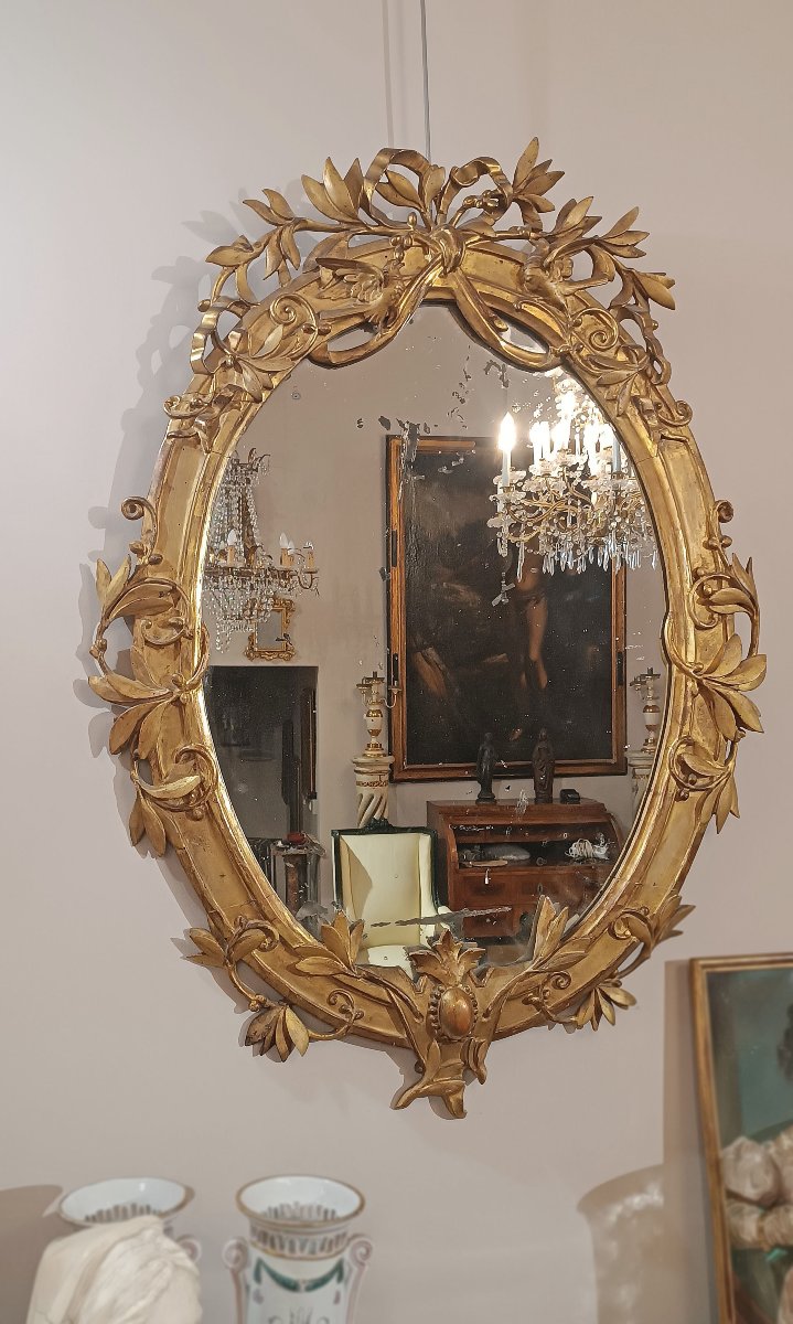 Late 18th Century Neoclassical Gilt Mirror-photo-5