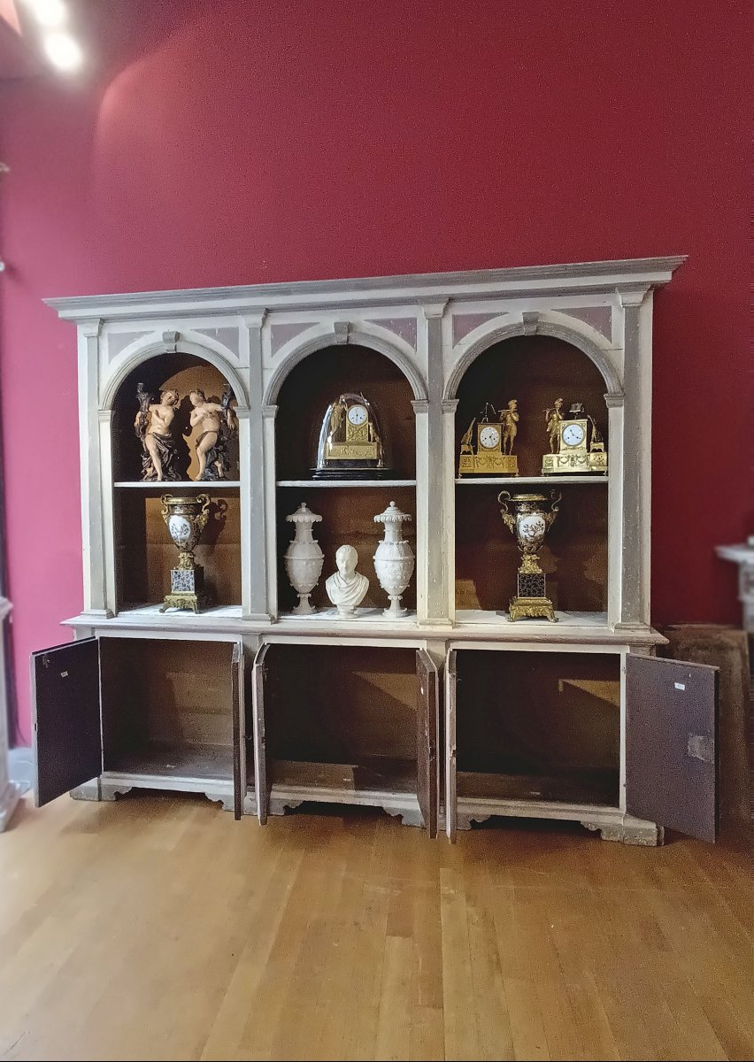 Late 18th-early 19th Century Painted Neoclassical Bookcase-photo-1