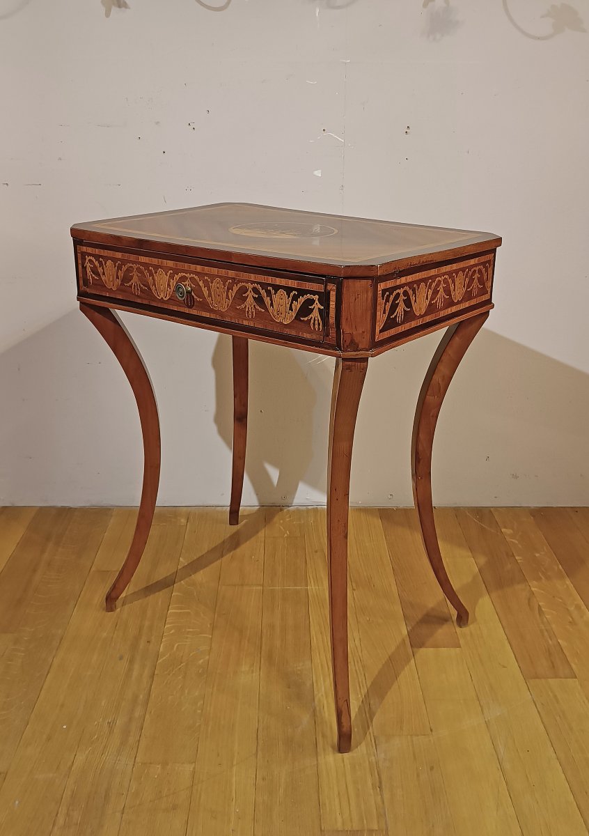 Late 18th Century Directory Style Coffee Table With Inlays-photo-2