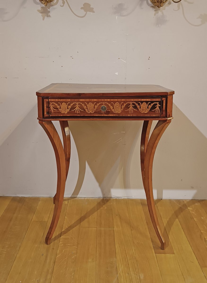 Late 18th Century Directory Style Coffee Table With Inlays-photo-4