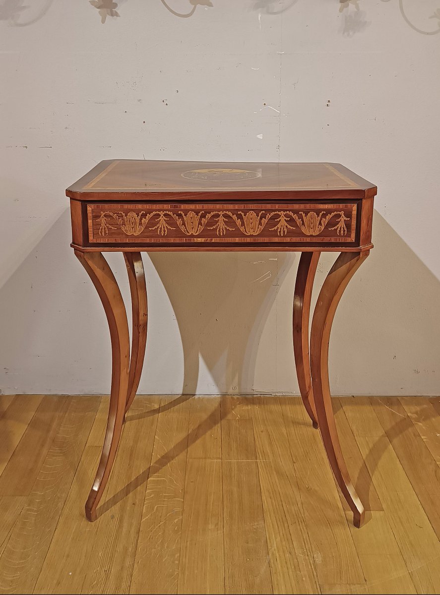Late 18th Century Directory Style Coffee Table With Inlays-photo-1