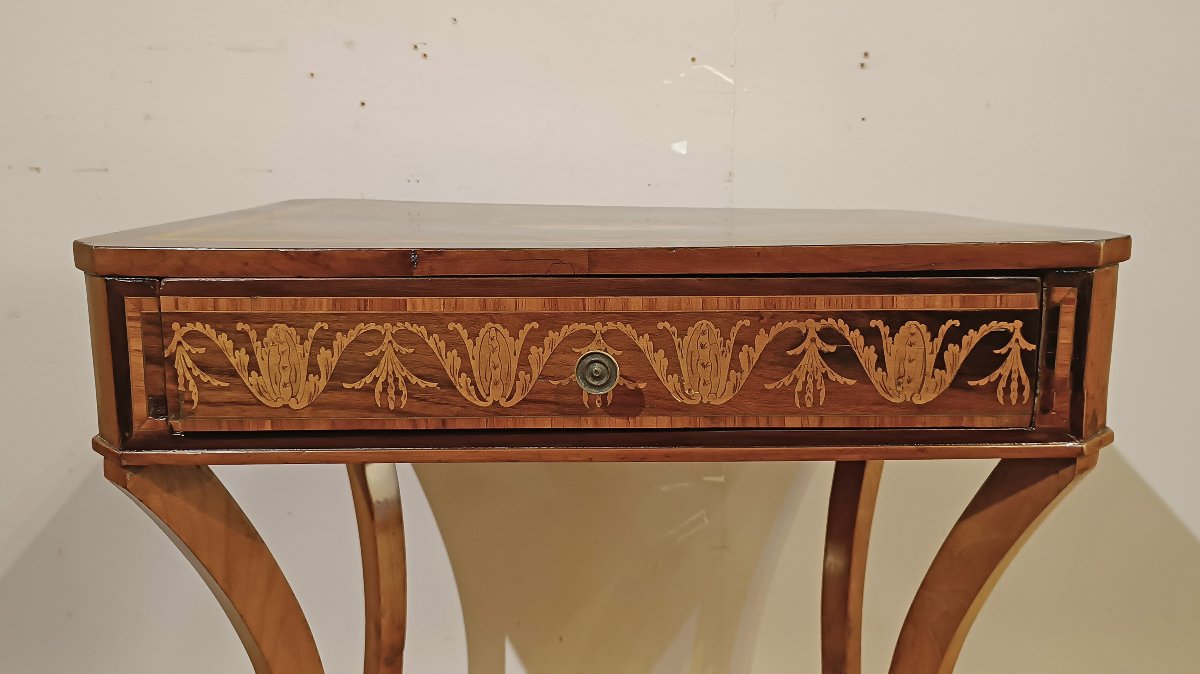 Late 18th Century Directory Style Coffee Table With Inlays-photo-2