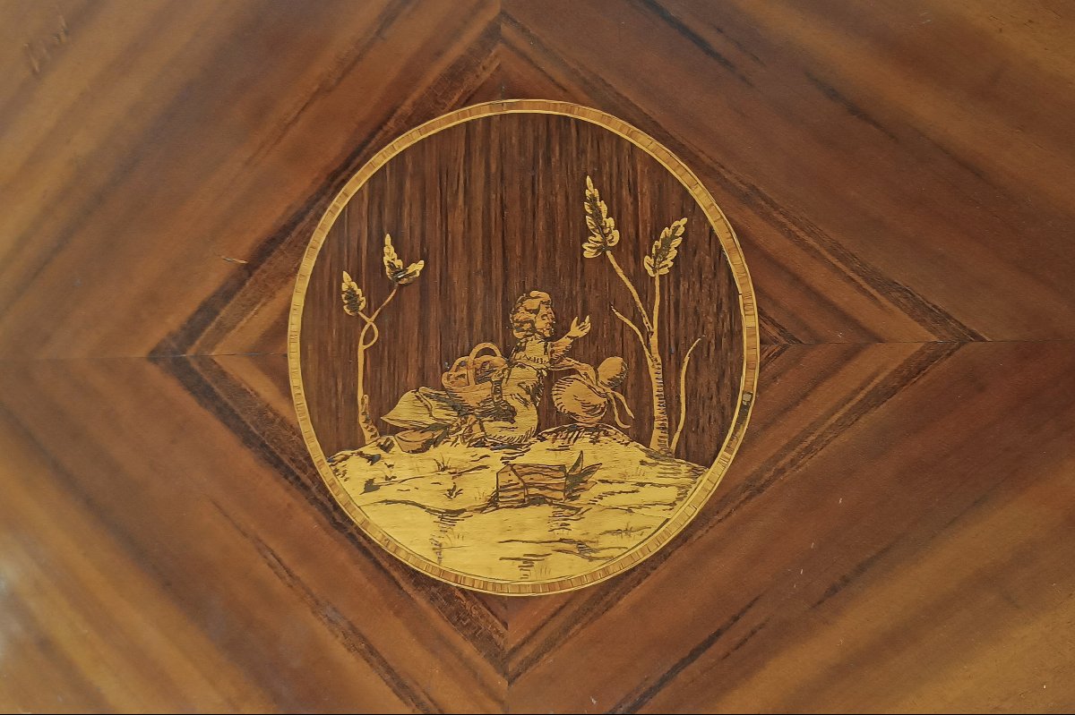 Late 18th Century Directory Style Coffee Table With Inlays-photo-4