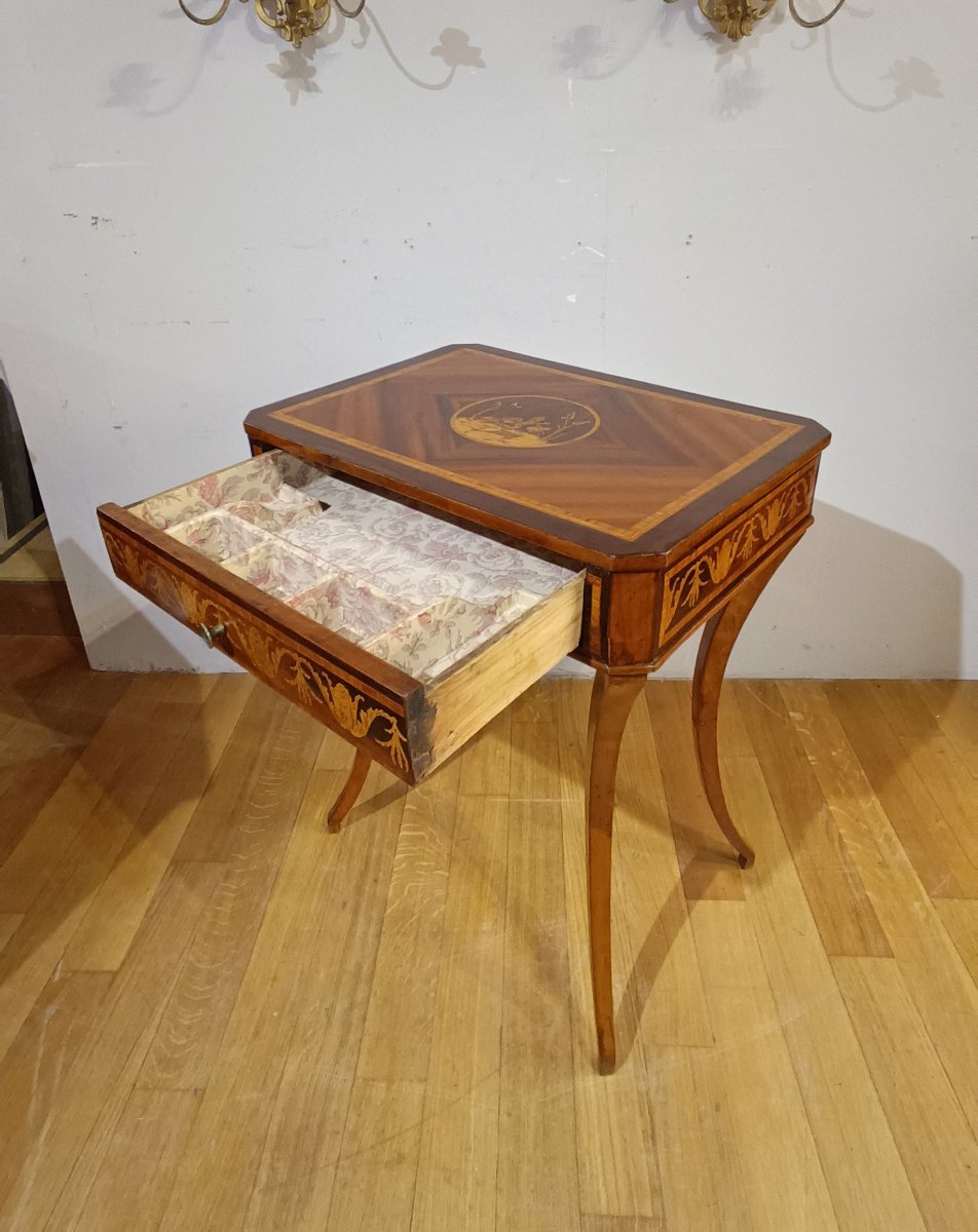 Late 18th Century Directory Style Coffee Table With Inlays-photo-5