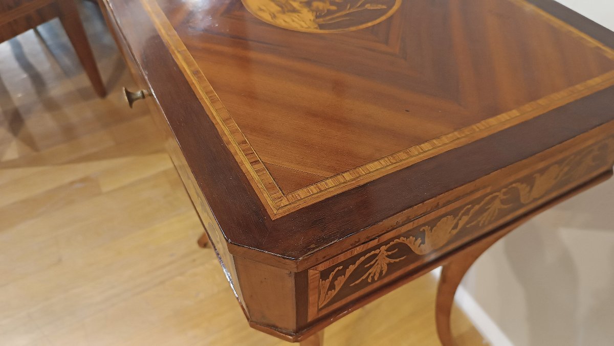 Late 18th Century Directory Style Coffee Table With Inlays-photo-8