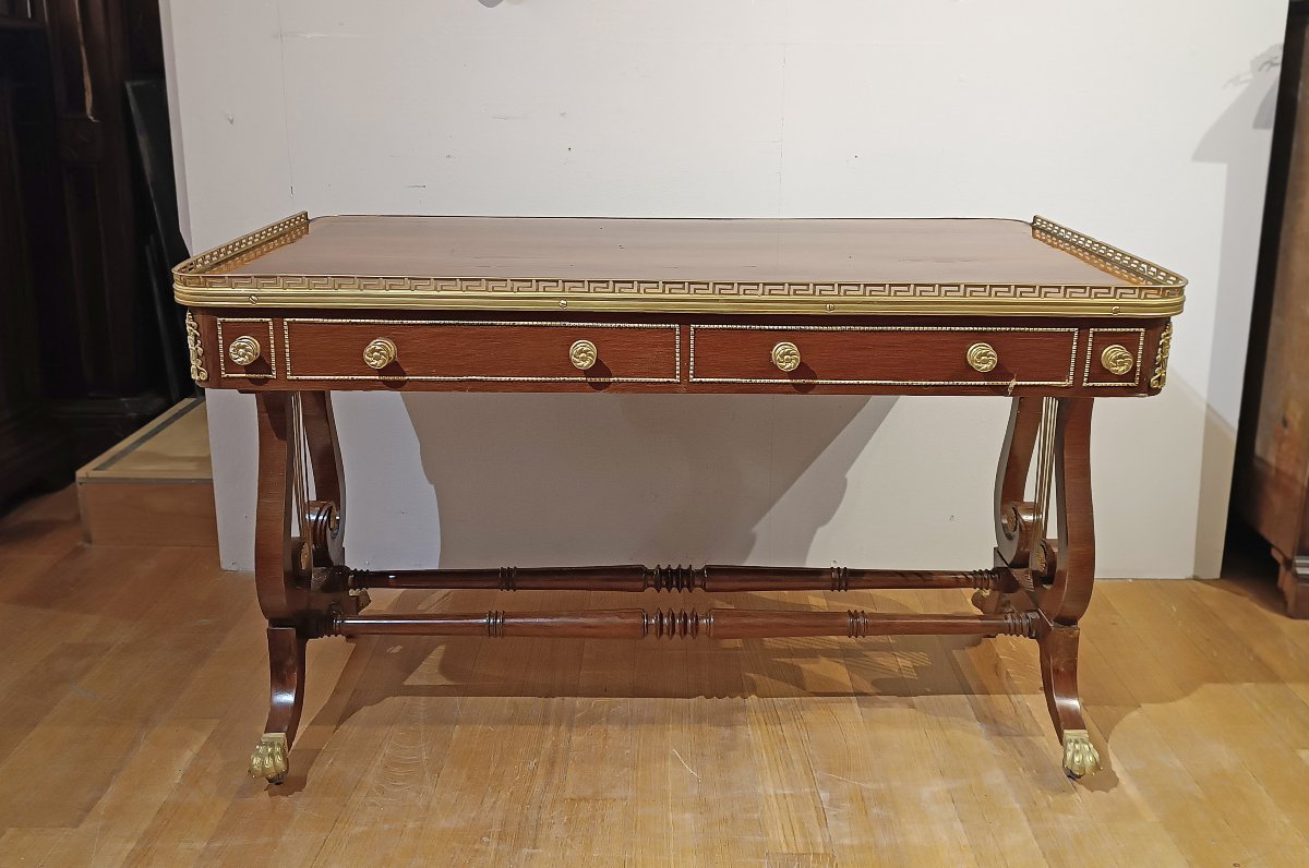 BUREAU PLAQUÉ NAPOLÉON III MILIEU DU 19ème SIÈCLE-photo-4